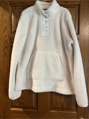 Eddie Bauer Cream Sherpa Fleece Pullover -youth XL or an Adult M